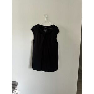INC International Concepts Twist Front Sleeveless Top Blouse‎ Black 1X